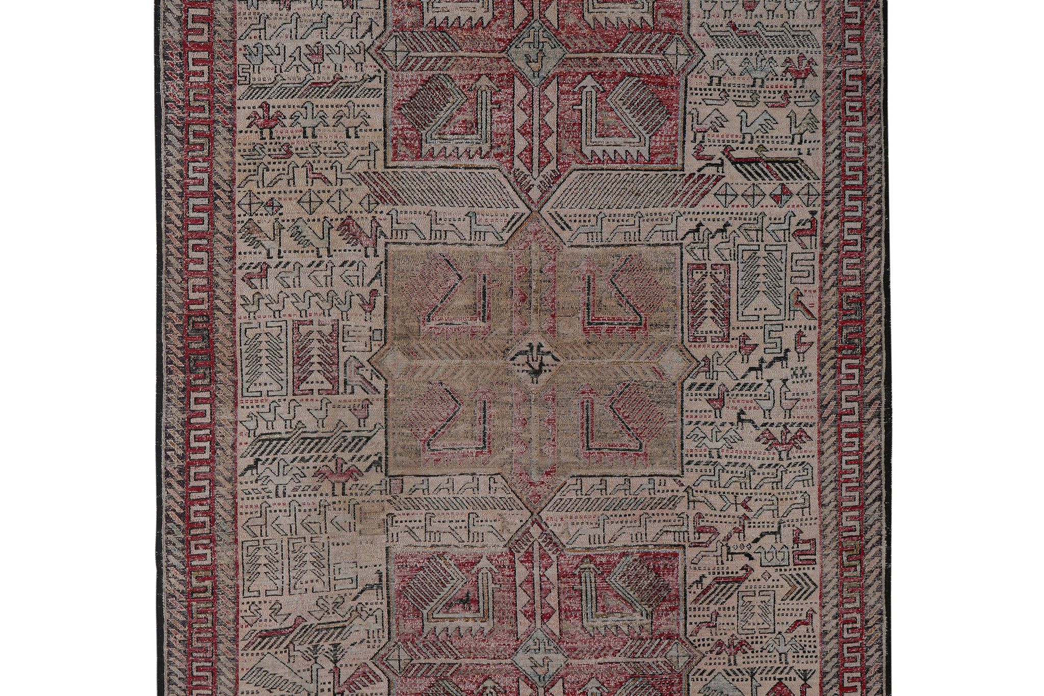 Vintage Turkish Oushak Handwoven Rug 123x183 cm