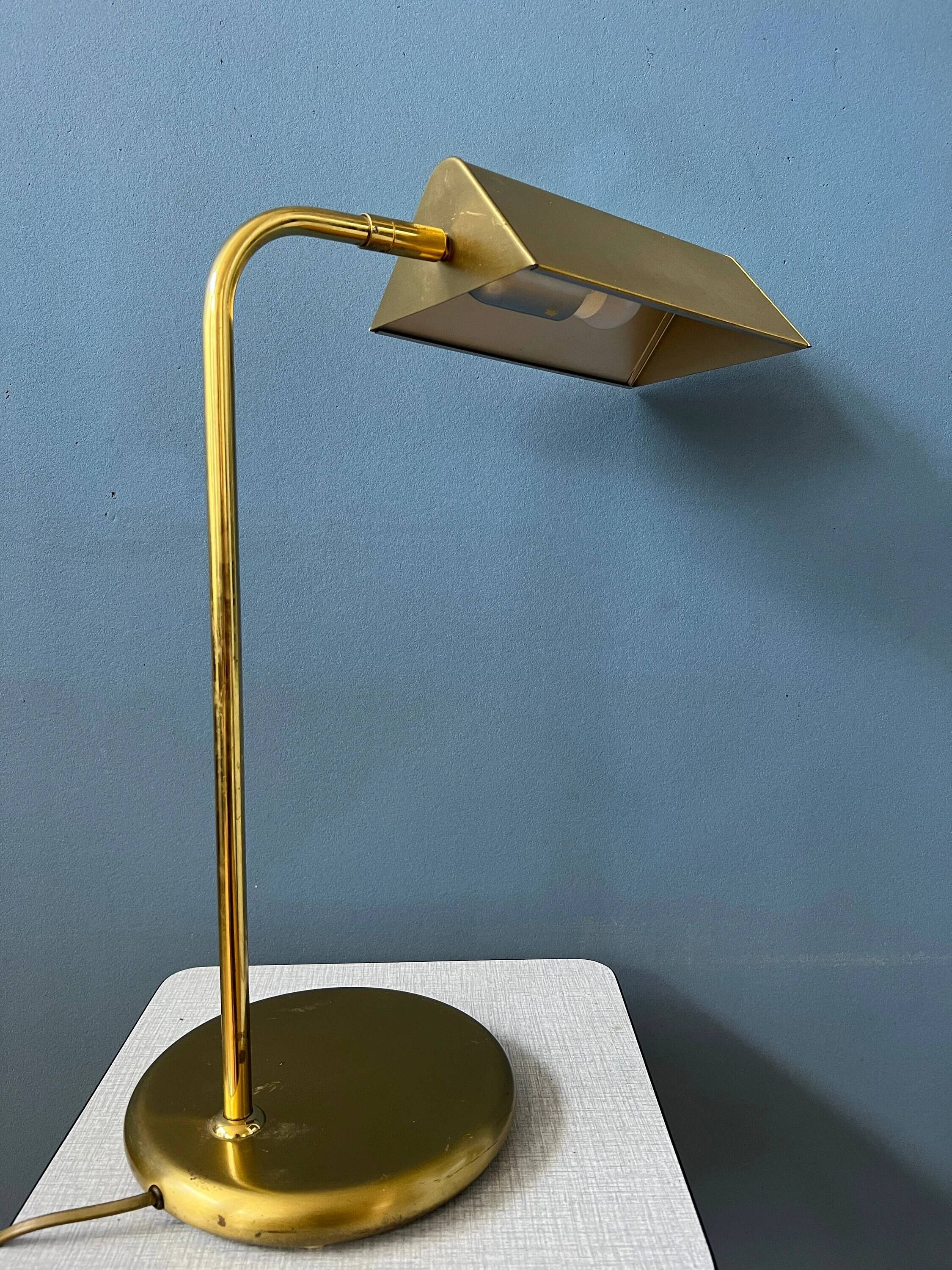 Mid-Century brass desk lamp - Bauhaus style table lamp - gold lamp