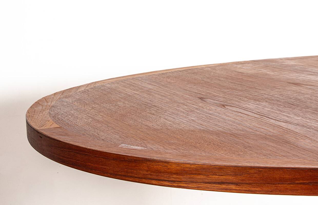Very large Danish dining table in teak, oval and extendable, Dyrlund.