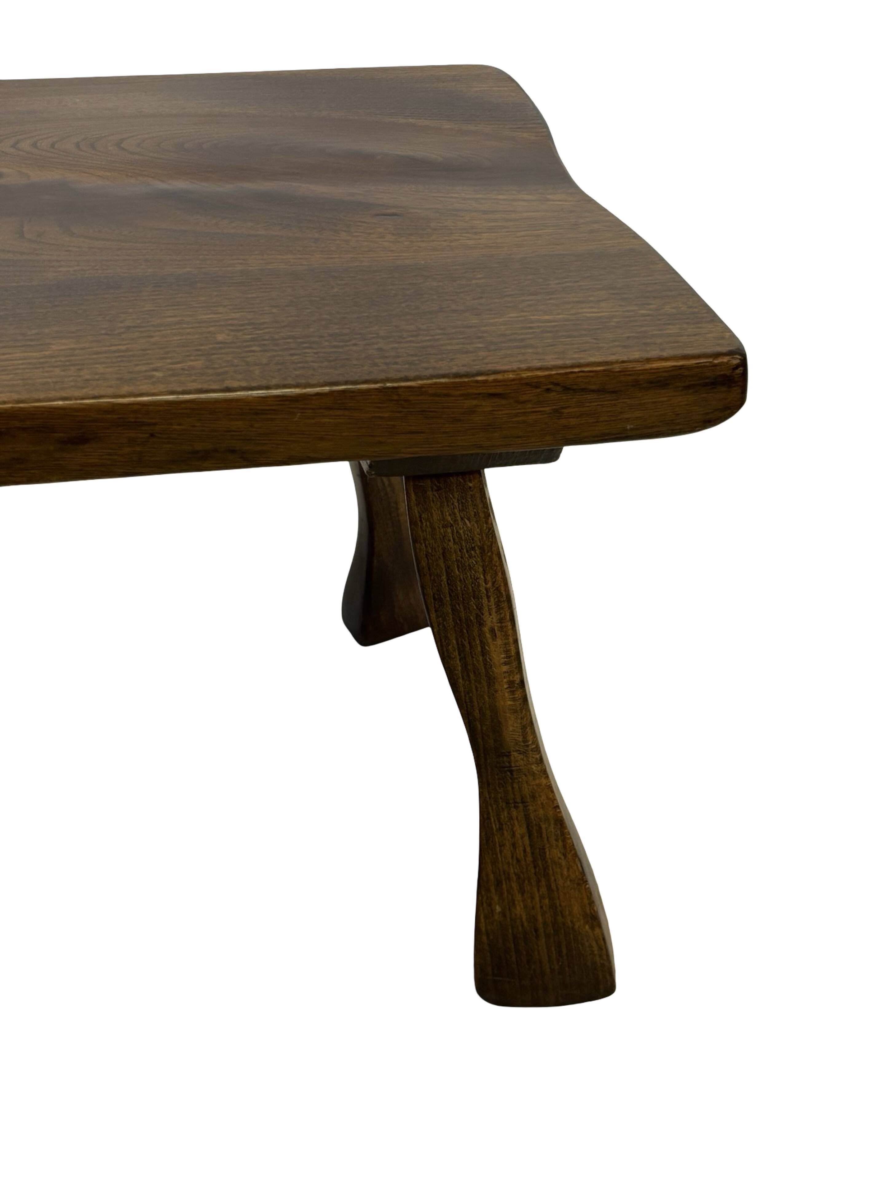 Mid-Century Organic Wooden Side Tables, circa 1960's wabi sabi brutalist