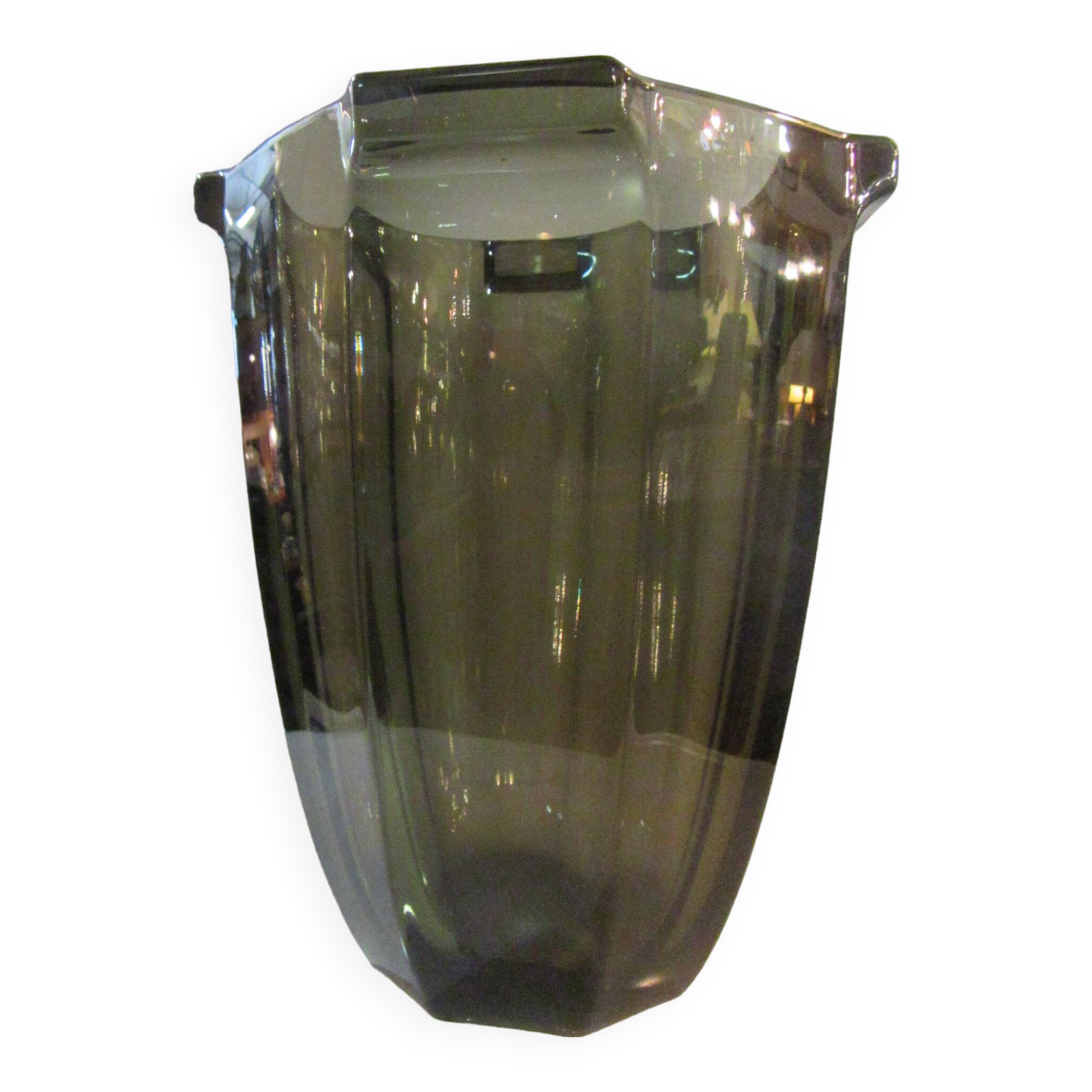 Czechoslovak vase smoke brown color