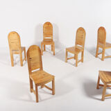 Set of 6 Swedish solid pine chairs by Sven Larsson Möbelshop