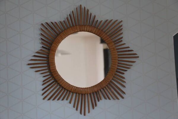 Miroir rotin étoile 550mm
