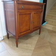 Louis XVI-style sideboard - 1 drawer - fluted legs - mahogany - solid wood