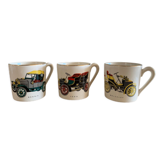 Lot 3 tasses voitures anciennes wolseley morris ford