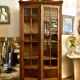 Dark wood dresser with 2 doors and 6 shelves
