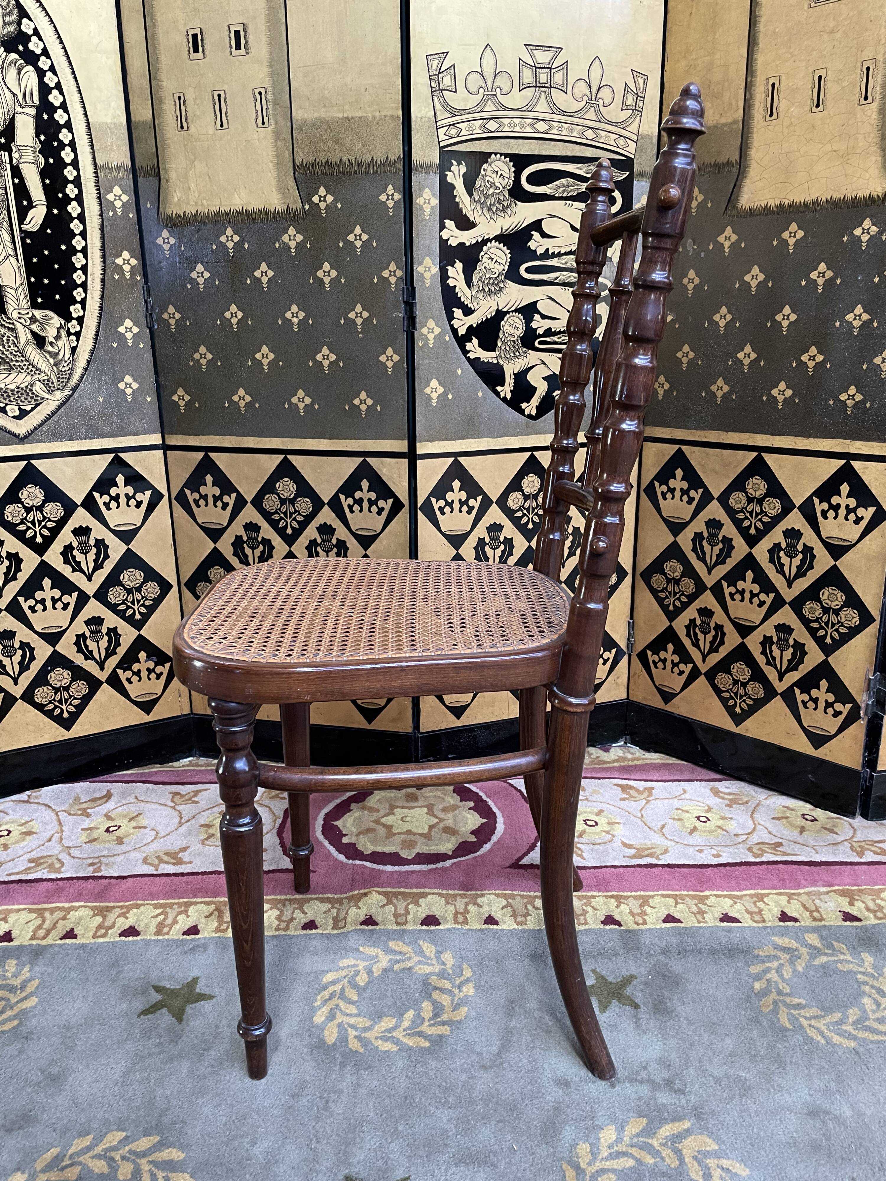 Suite of 8 bistro chairs in cannage FISCHEL