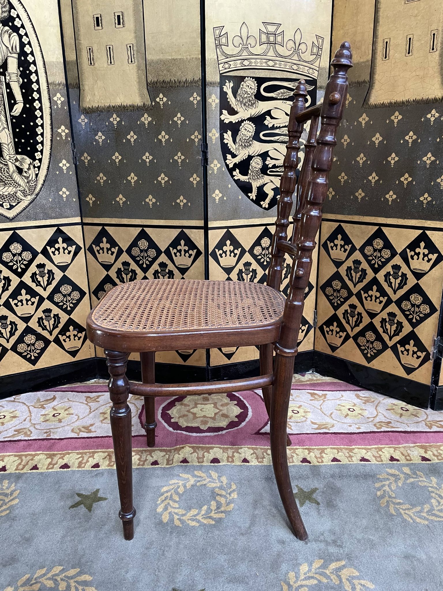 Suite of 8 bistro chairs in cannage FISCHEL