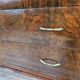 Chest of drawers with five drawers in wood and brass