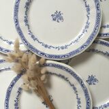 Blue flower plates Creil and Montereau