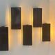 Set of 5 vintage shuttered wall lights, brown, France 1970