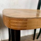 Series of 6 vintage curved wood bistro chairs