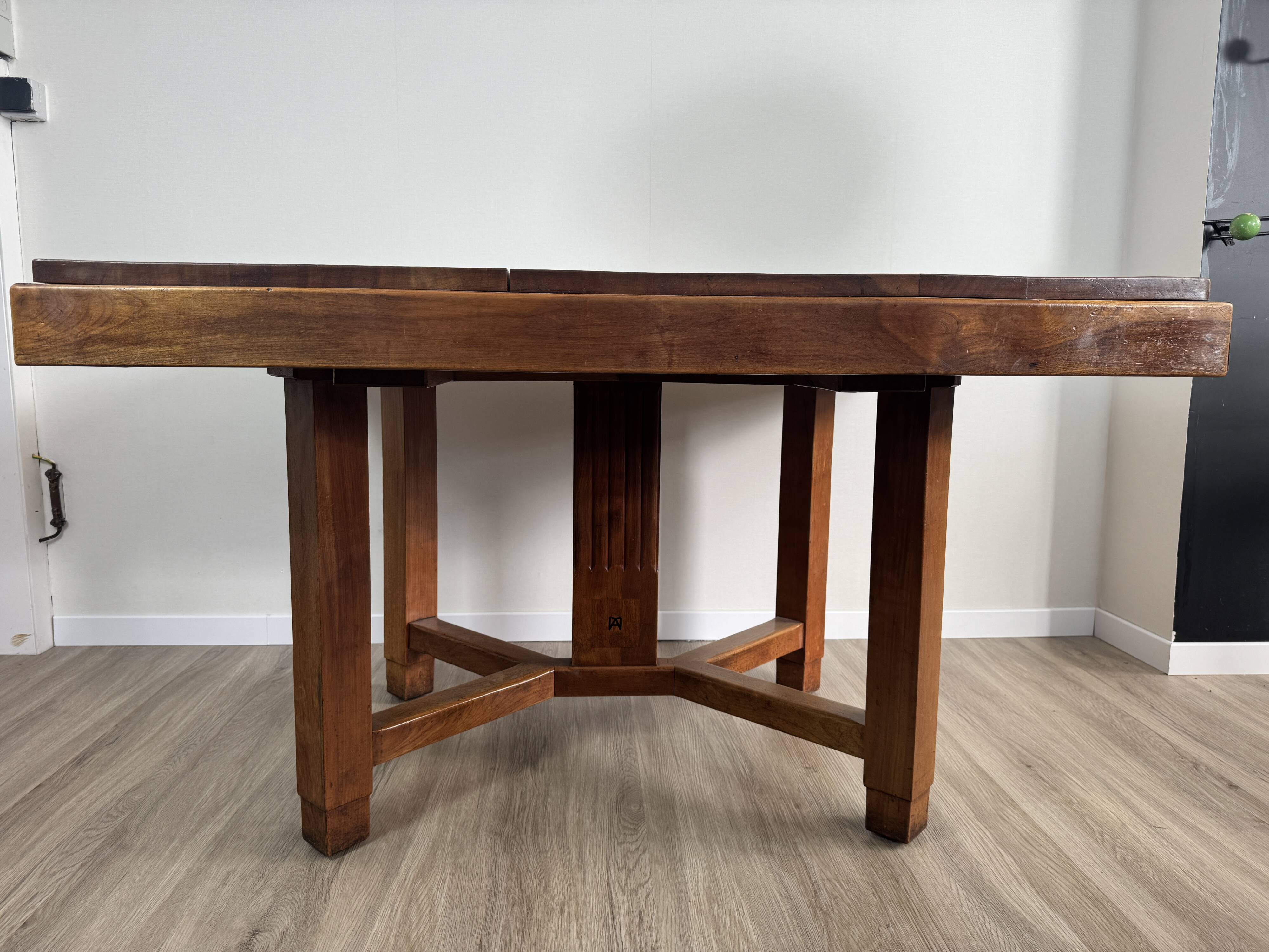 Art Deco dining table — Stamped Maurice Alet (1925–1935)