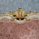 Banquette basket Louis XV Venetian lacquered and gilded wood circa 1900