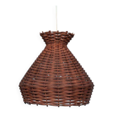 Bohemian suspension from the sixties, woven vintage lampshade.