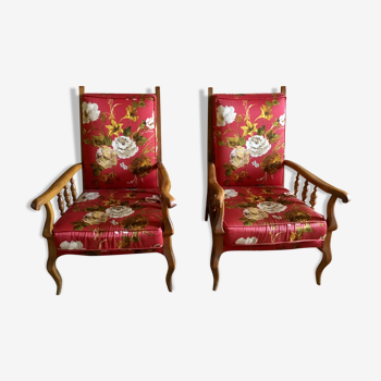 Vintage floral armchairs