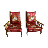 Fauteuils fleuris vintage