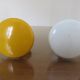 2 wall mounted coat racks in yellow and white metal 70s 80s