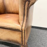 Classic Club Chair in Vintage Sheepskin Leather