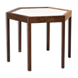 Scandinavian hexagonal side table stamped "Made in Denmark" 60s