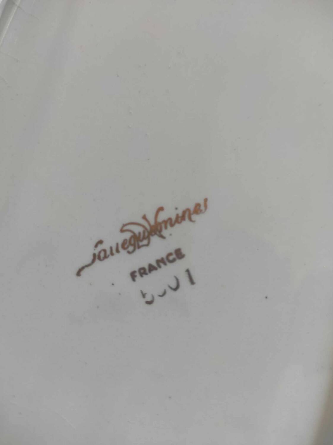 Cake dish signed Sarreguemines