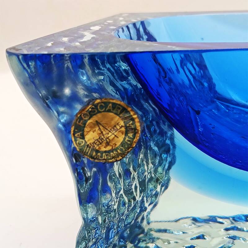 1960s Ashtray  in Hand-worked Murano Glass by Flavio Poli for Sesuso