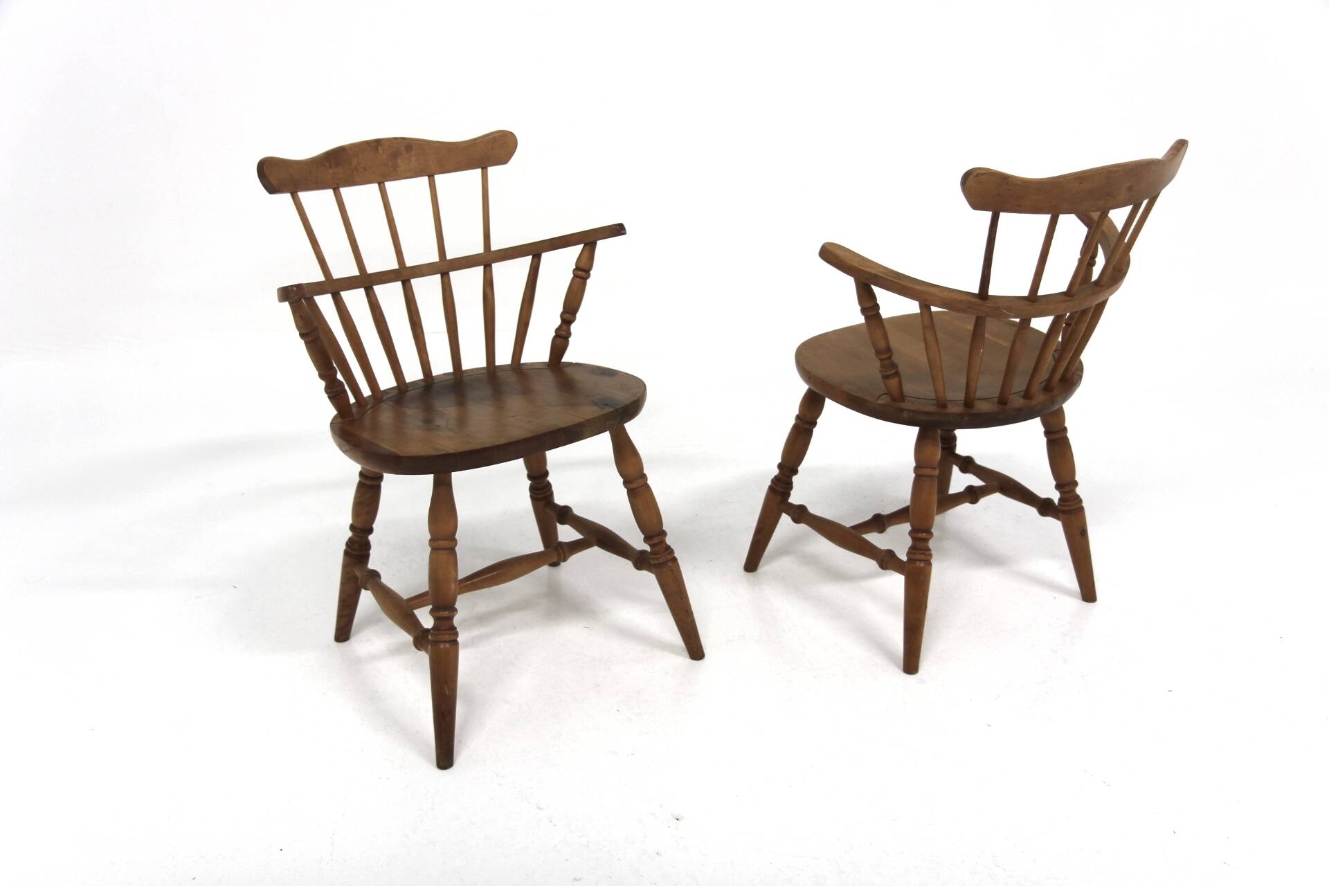 Set of 2 Scandinavian birch chairs "Pinnstolar", Nesto, Nässjö, Sweden, 1960