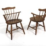Set of 2 Scandinavian birch chairs "Pinnstolar", Nesto, Nässjö, Sweden, 1960