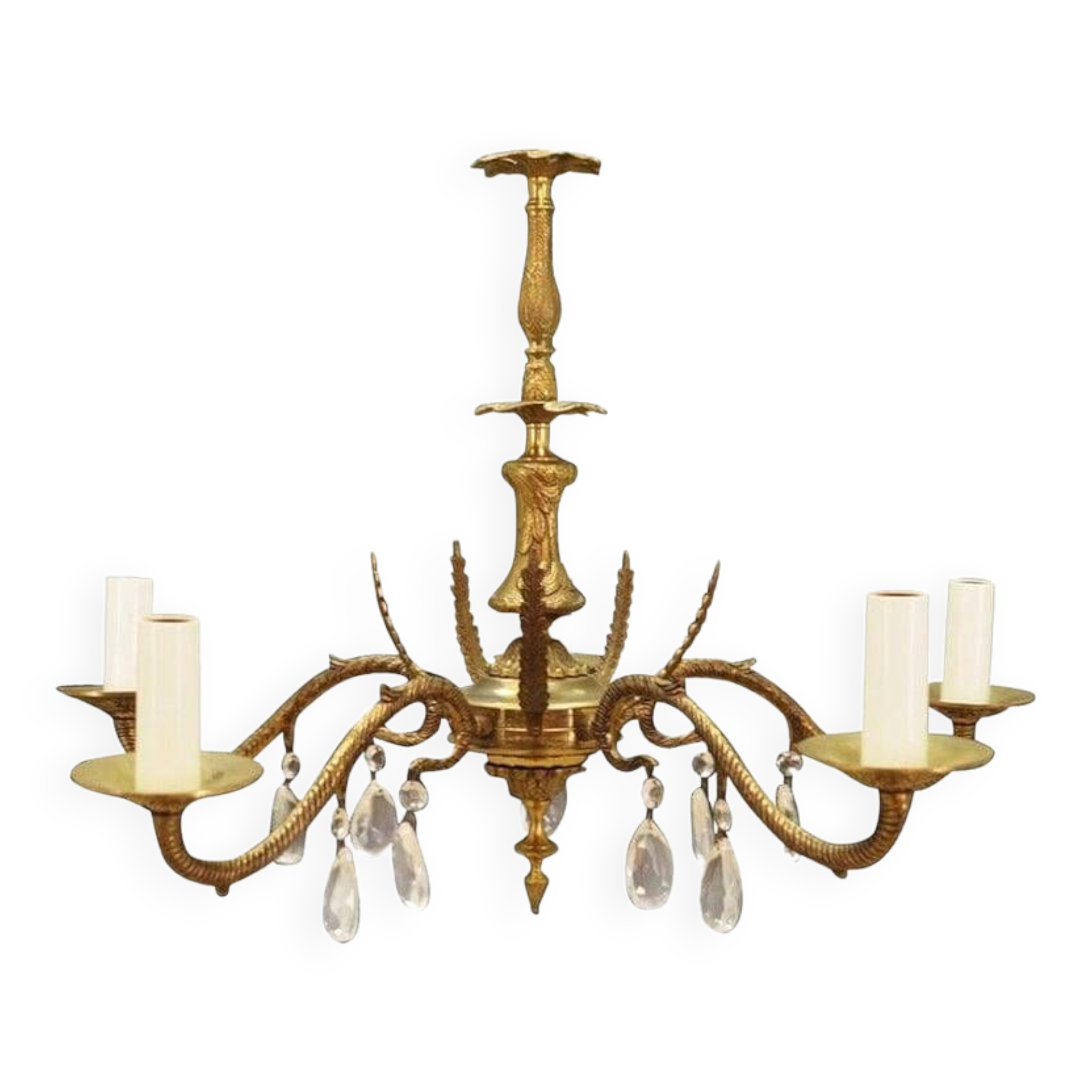 Lustre en laiton, design danois, années 1960, production : Danemark