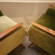 Lot of 2 armrests 50s/60s teak club chairs