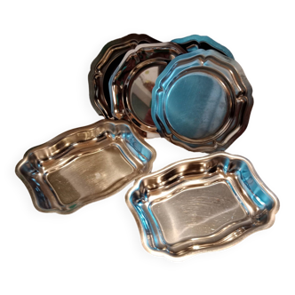 Set of vintage stainless steel mini dishes.