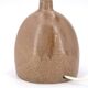 Handcrafted brown ceramic lamp, raffia lampshade, 70s