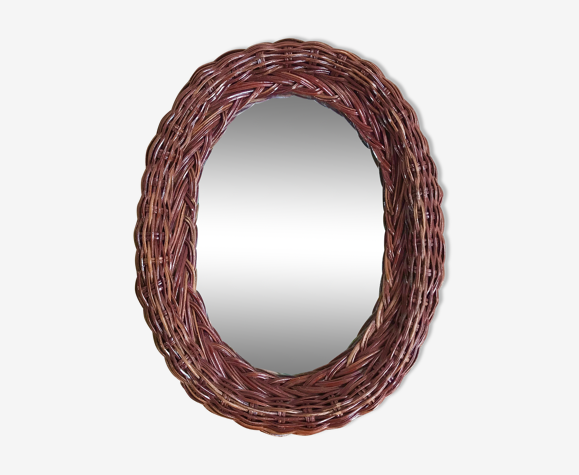 Miroir en osier 31x17cm