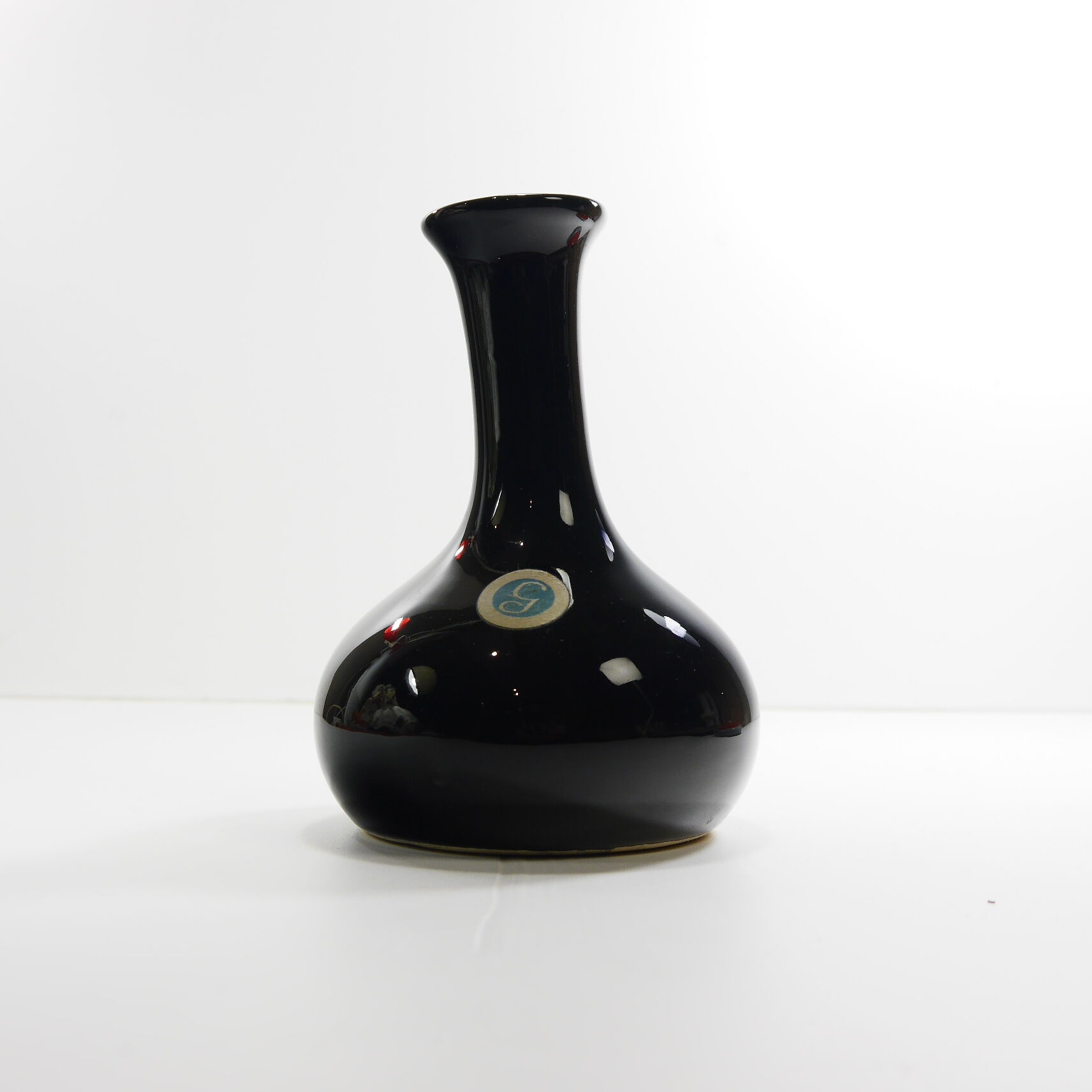 Black ceramic vase