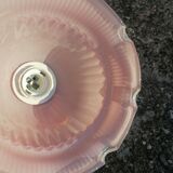 Vintage pink molded glass walker