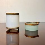2 opaline ormolu tooth-stick holder & ashtray