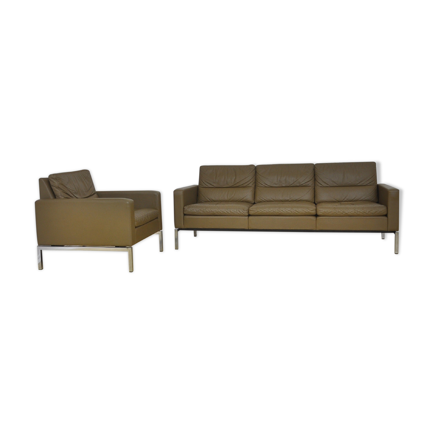 Leather sofa and armchair by Hans Peter Piehl for Wilkhahn, 1960s
