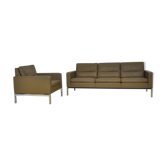 Leather sofa and armchair by Hans Peter Piehl for Wilkhahn, 1960s