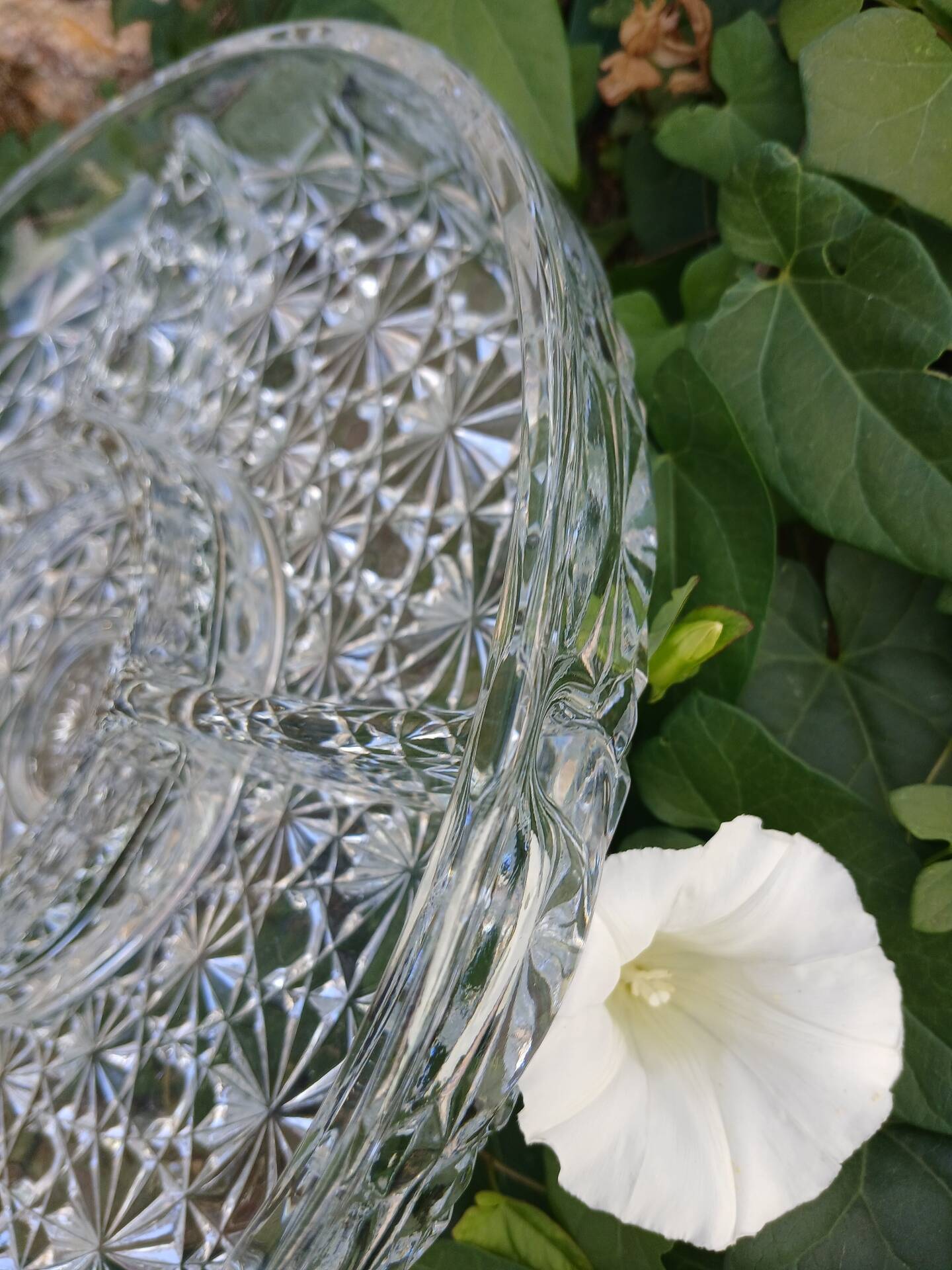 Plat apéritif vintage en verre moulé