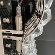 Pair of octagonal crystal wall sconces, Italy 1980s.