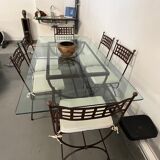 Table en verre et 6 chaises Roche Bobois