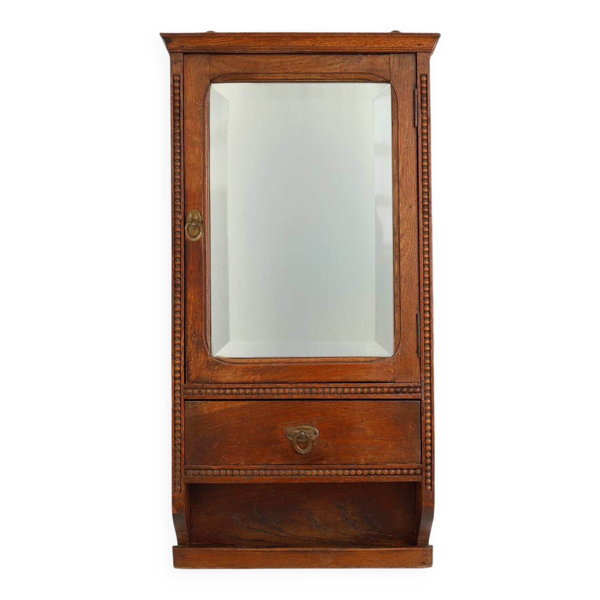 Art Deco Wooden Shaving Cabinet with Mirror, France 1930s