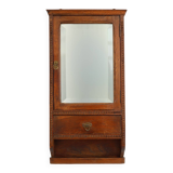 Art Deco Wooden Shaving Cabinet with Mirror, France 1930s