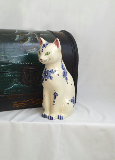 Hand-painted ceramic cat