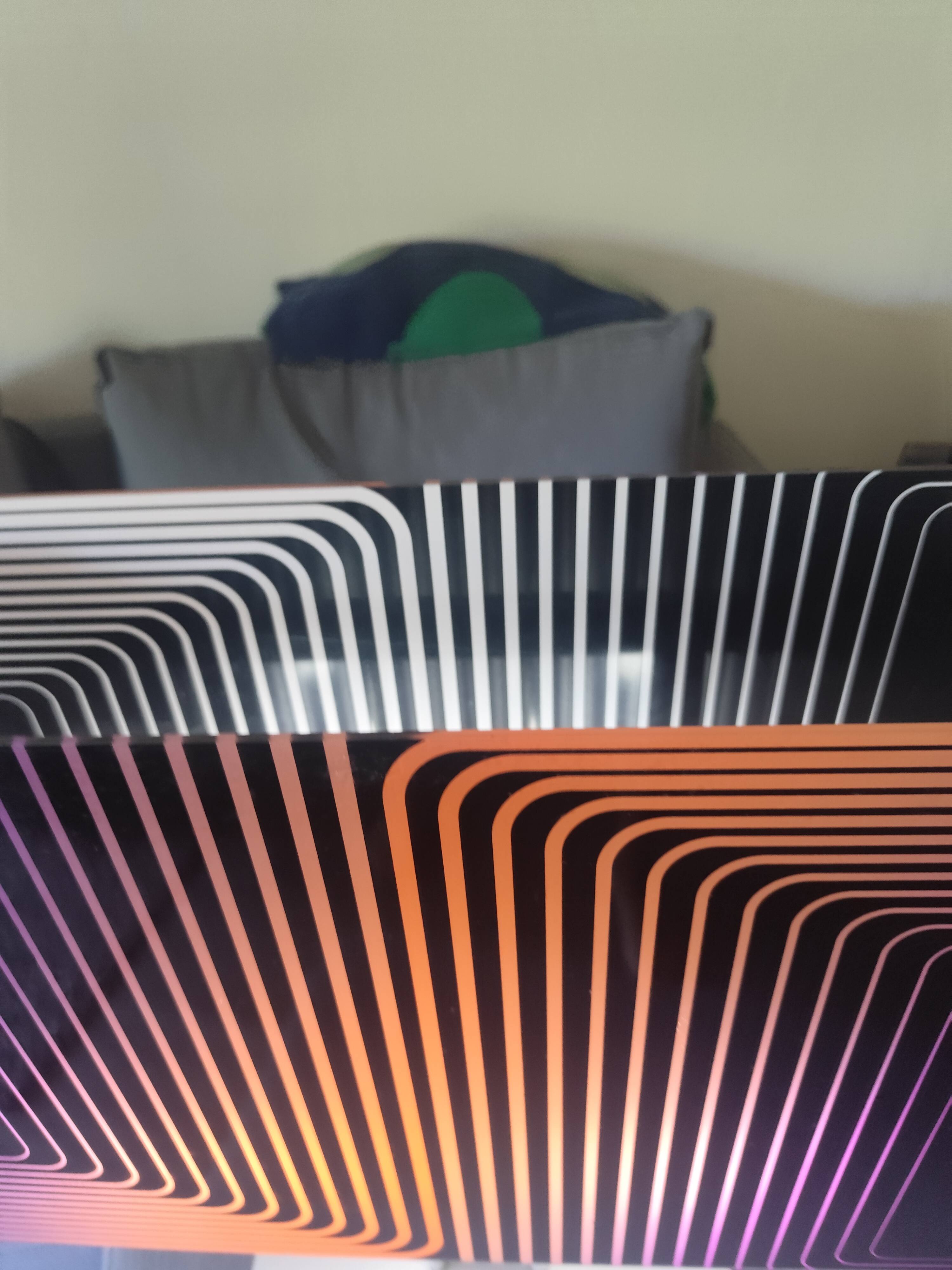 Lamp op art kinetic movement Vasarely Cruz Diez plexiglass and metal
