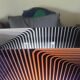 Lamp op art kinetic movement Vasarely Cruz Diez plexiglass and metal