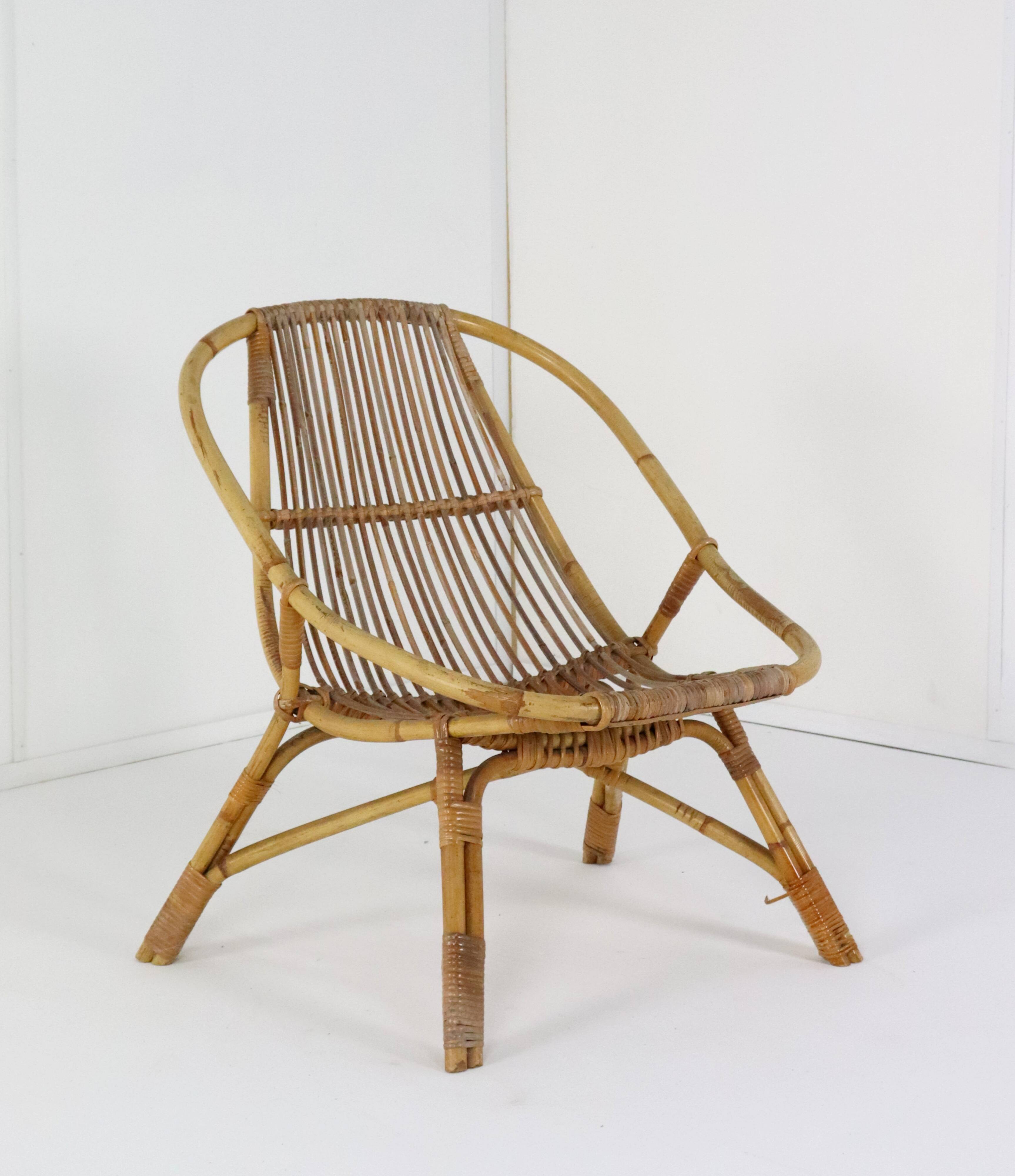 vintage jaren '60 - Rotan stoel 'Neerlon'