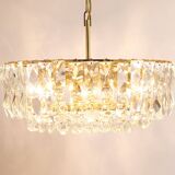 Bakalowits Vienna Grand Chandelier in Gilded Brass and Crystal Glass, Austria, 1970s