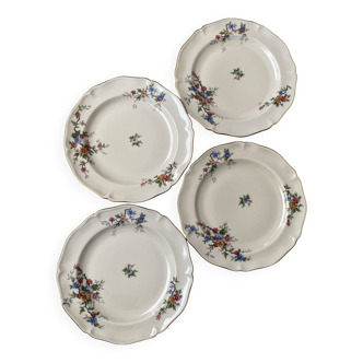 4 assiettes à dessert en porcelaine