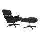 Special Edition All Black Herman Miller Eames Lounge Chair & Ottoman